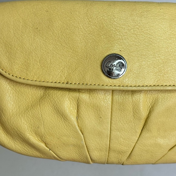 Coach Yellow Leather Large Wristlet Clutch - Picture 4 of 10
